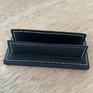 Coach black leather business card holder